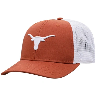 Top Of The World Men's Texas Orange And White Texas Longhorns Trucker Snapback Hat In Burnt Orange