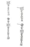 Nadri Set Of 2 Rsvp Cubic Zirconia Linear Drop Earrings In Rhodium