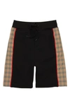 Burberry Boy's Jonah Checkered Sweat Shorts In Black