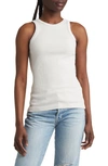 Agolde Sleeveless Ribbed Tank Top In Wired Light Grey