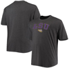 Champion Gray Lsu Tigers Big & Tall Arch Over Wordmark T-shirt In Heather Charcoal