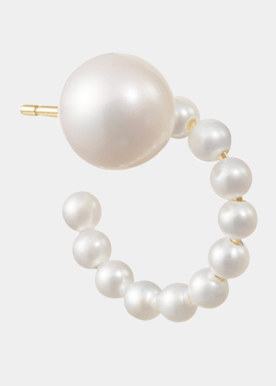 Sophie Bille Brahe Lien De Perles Small Pearl Hoop Earring, Single (right)