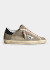 Golden Goose Superstar Mixed Leather Low-top Sneakers In Taupe/silver/dark
