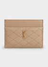 SAINT LAURENT GABY YSL QUILTED LAMBSKIN CARD CASE