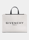 Givenchy G-tote Medium Shopping Bag In Canvas In Beige/black
