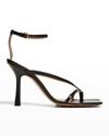 Bottega Veneta Multi Strap Stretch High-heel Sandals In Black