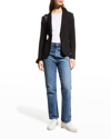 Majestic French Terry One-button Blazer In Noir
