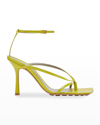 Bottega Veneta Multi Strap Stretch High-heel Sandals In Kiwi