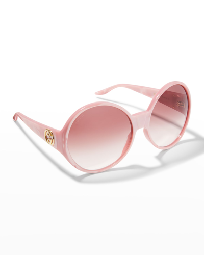 Gucci Oversized Round Acetate Sunglasses