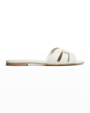 Saint Laurent Tribute Nu Pieds 05 Slide Sandals In White