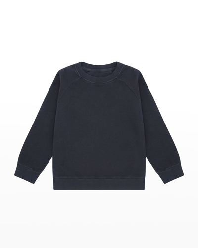 Vild - House Of Little Kid's Organic Cotton Crewneck Sweater In Blue Stone