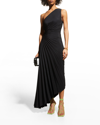 A.l.c Delfina One-shoulder Cut-out Side Gathered Dress In Black