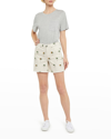 Nydj High-rise Frayed Denim Shorts In Cirque Des Palmes