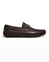 FERRAGAMO MEN'S PARIGI GANCINI LEATHER DRIVERS