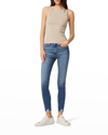 Hudson Ribbed-knit Cut-out Tank In Camel