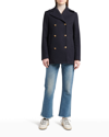 GOLDEN GOOSE WOOL DOUBLE-BREASTED BUTTON PEACOAT