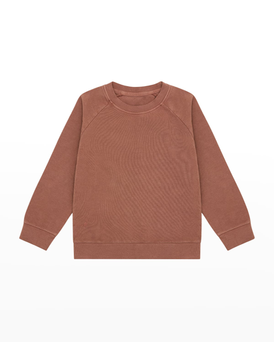 Vild - House Of Little Kid's Organic Cotton Crewneck Sweater In Pink Clay
