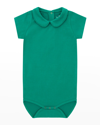 Vild - House Of Little Kid's Short Sleeve Jersey Bodysuit In Emerald Green