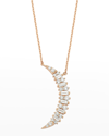 BEEGODDESS CRESCENT ROUND AND BAGUETTE DIAMOND NECKLACE