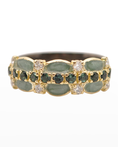 Armenta Old World Jade Enamel Scalloped Band In Ow