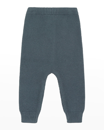 Vild - House Of Little Kid's Organic Cotton Knit Trousers In Blue Stone