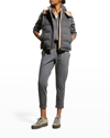 Brunello Cucinelli Cashmere Reversible Taffeta Down Vest In Cnt89 Piombo