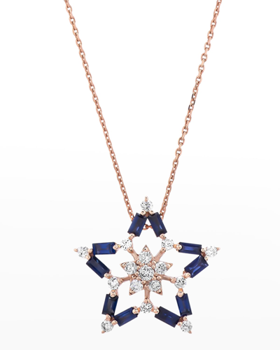 Beegoddess Sirius Diamond And Sapphire Pendant Necklace