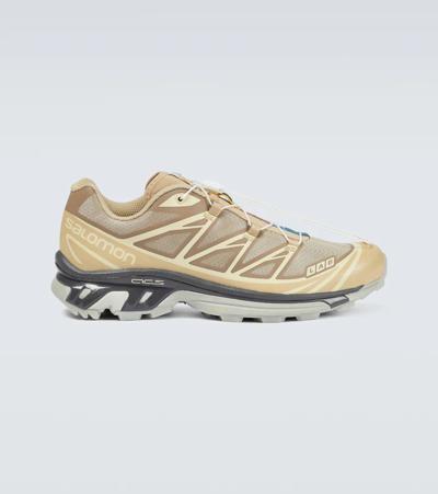 Salomon Xt-6 Mesh And Rubber Trainers In Neutrals