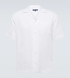 Frescobol Carioca Angelo Camp-collar Cotton And Linen-blend Jersey Shirt In White