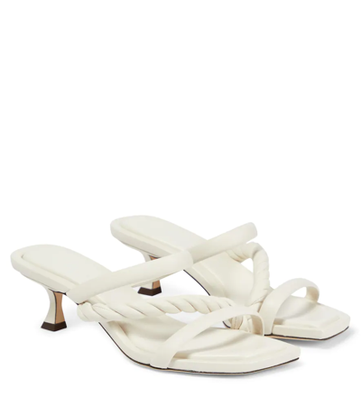 Jimmy Choo Diosa 50 Braided Leather Sandals In White