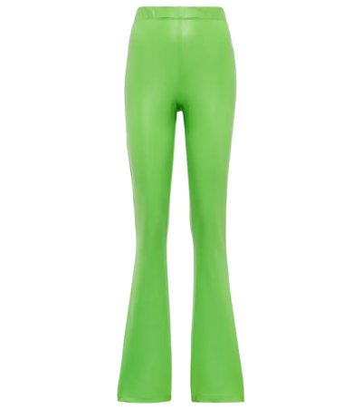 Rotate Birger Christensen Molikka Flared Leggings In Green Flash