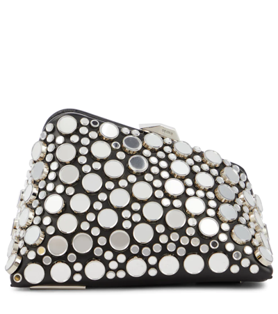 Attico Midnight Mini Studded Leather Clutch In Black