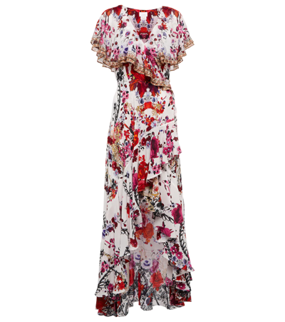 Camilla Floral-print Ruffled Long Dress In White