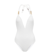 Melissa Odabash Naples Plunge Cotton One-piece Swimsuit In Mazy White