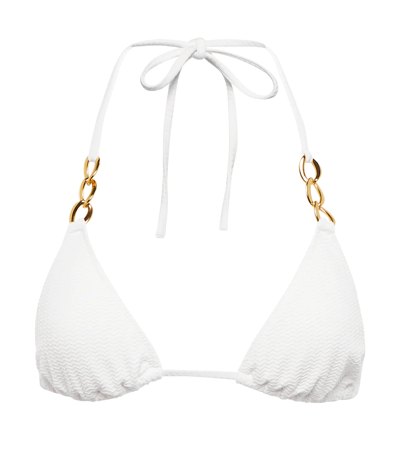 Melissa Odabash Triangle Bikini Top In Mazy White