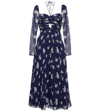 Self-portrait Cutout Pleated Floral-print Chiffon Midi Dress In Multi