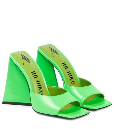 Attico Devon Patent Leather Sandals In Green