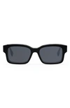 Fendi O Lock 53mm Rectangular Sunglasses In Sblkblu