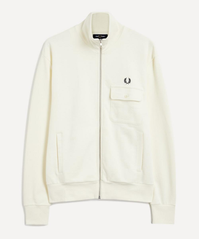Fred Perry Reissue Funnel Neck Track Jacket In Ecru