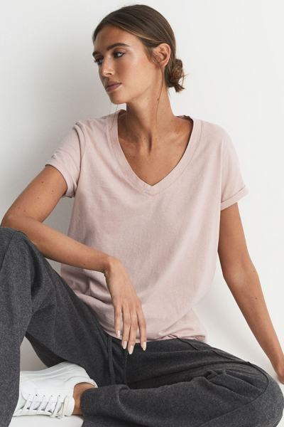 Reiss Luana Three Pack Cotton Tee In Light Pink