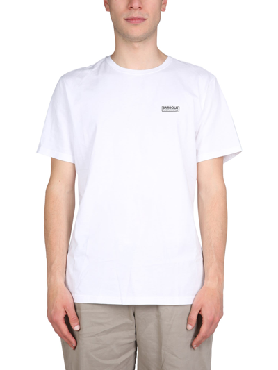 Barbour Essential Small Logo T-shirt In Bianco
