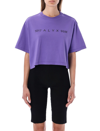 Alyx Logo Cropped Cotton Jersey T-shirt In Purple