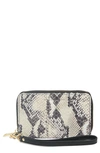 Aimee Kestenberg Zip Around Wristlet In Vanilla Snake