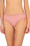 Natori Bliss Girl Comfortable Brief Panty Underwear With Lace Trim In Peach Pink