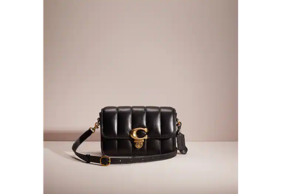 Coach Restored Studio Shoulder Bag With Quilting In Brass/black