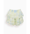 Loveshackfancy Ruffle Mini Skirt In Lily Pond Hand Dye In Green