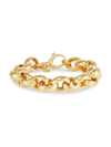 Saks Fifth Avenue Women's 14k Goldplated Sterling Silver Oval Link Bracelet In Silver