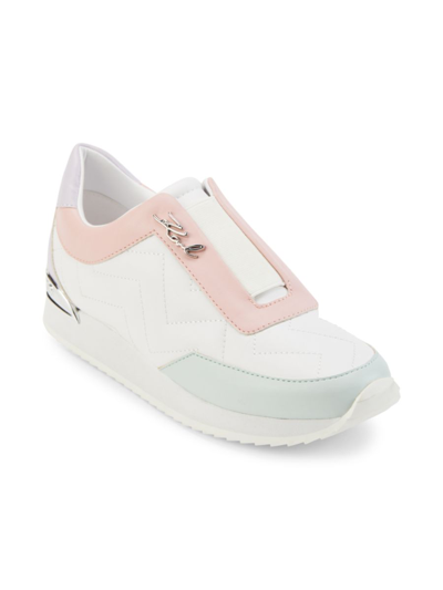 Karl Lagerfeld Women's Melody Leather Slip-on Sneakers In White Pink