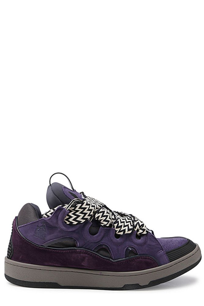 Lanvin Curb Mid-top Sneakers In Purple
