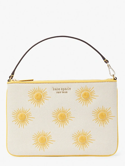 Kate Spade Sunkiss Embroidered Canvas Sun Pouch Wristlet In Morning Light Multi